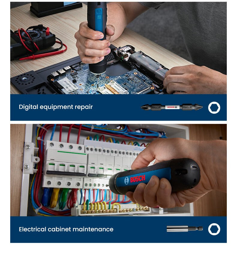 Bosch Parafusadeira Elétrica GO2 GO3 USB Recarregável Multifuncional Furadeira Manual Sem Fio Ferramentas Elétricas Manutenção Doméstica Reparo