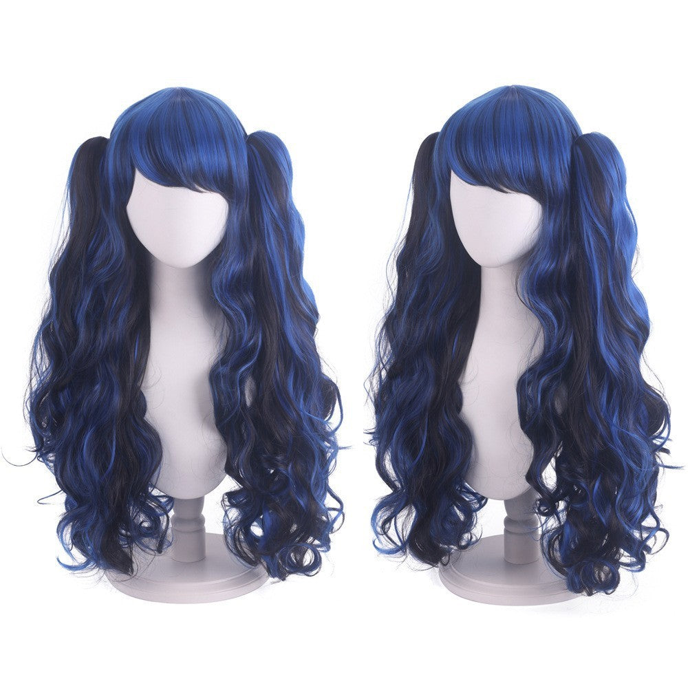 Cosplay Anime Wig Lolita Cute Lolita Double Ponytail Long Curled Hair Fake Hair Synthetic fiber wig