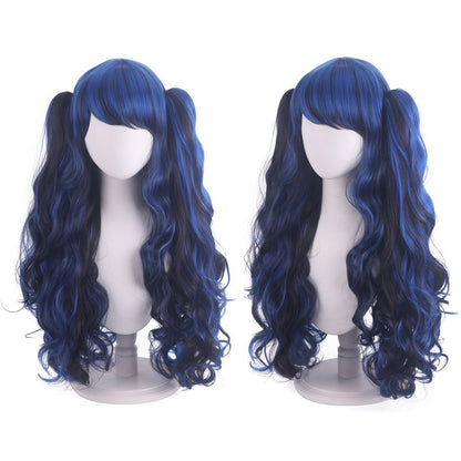 Cosplay Anime Wig Lolita Cute Lolita Double Ponytail Long Curled Hair Fake Hair Synthetic fiber wig