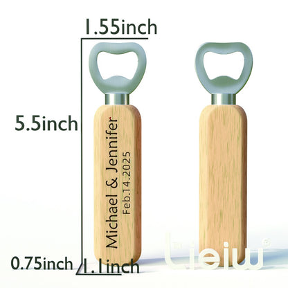 12PCS Custom Wedding Gift Bottle Opener Wedding Favors for Guests Personalized Wooden Opener as Gift for Wedding Decoration