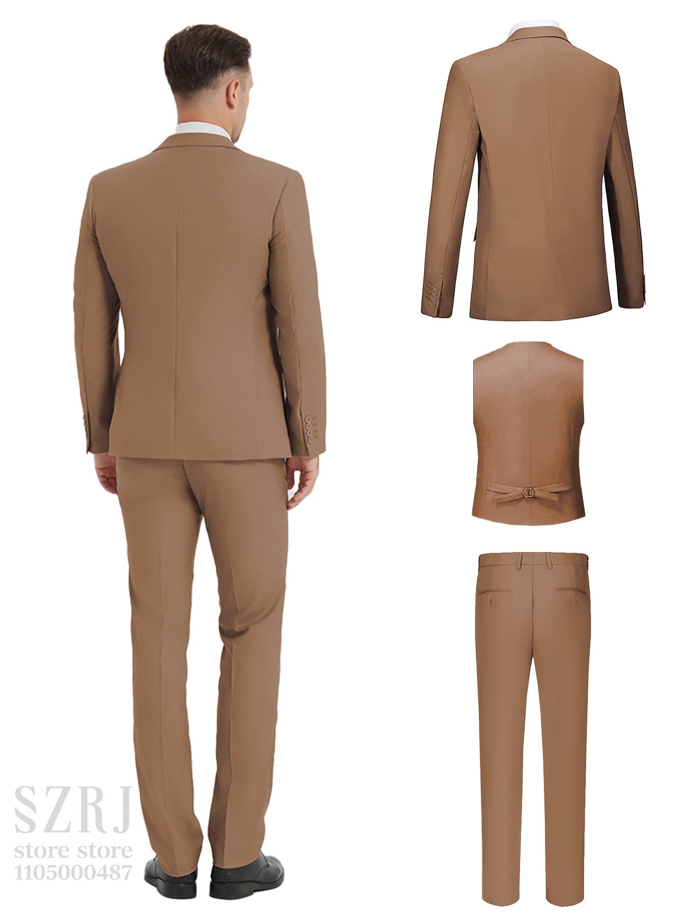 4pcs Classic Business Suit: Blazer, Vest, Pants, Pocket Square - Quality, Comfort, Stylish Lapel | Weddings/Parties/Business