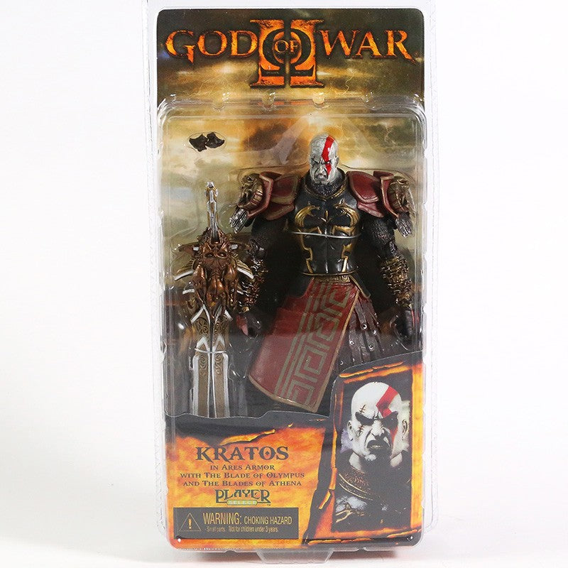 Boneco Kratos God of War 2 II NECA 7" com Armadura de Ares, Lâminas, PVC, Brinquedo, Presente de Natal, Varejo Quente