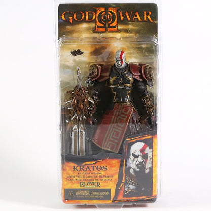 Boneco Kratos God of War 2 II NECA 7" com Armadura de Ares, Lâminas, PVC, Brinquedo, Presente de Natal, Varejo Quente