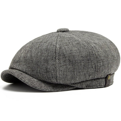 Hat Men Beret Cabbie Driving Hunting Caps Vintage Tweed Blinders Berets Flat Peaked Cap Street Hats for Men Women 55-60CM