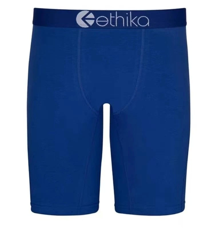 ETHIKA Men'S Underwear Solid Color 100% Cotton Breathable Underware Casual Men Boxer Briefs Shorts Sweatpants Black Plus Size