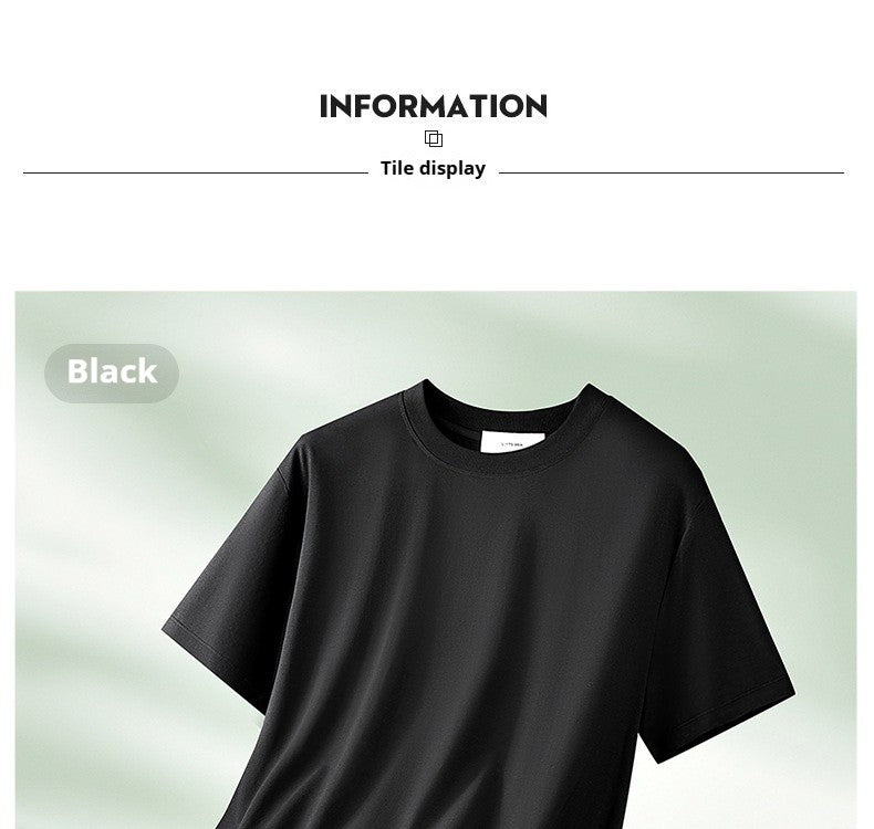 64% Cotton 25% Bamboo Fiber Cool T Shirt Men Short Sleeve Summer Tops For Men Round Neck Skin Friendly Solid Color Male Clothes