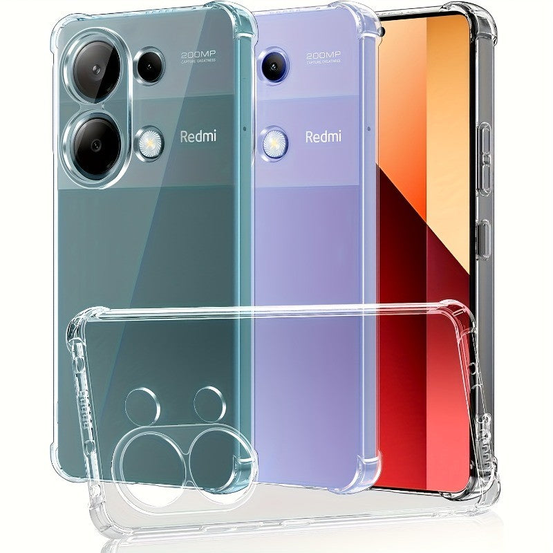 TPU Transparent Case For Redmi Note 15 14 13 Pro Plus Protective Cover Four Corners Shockproof Bumper Coque Fundas