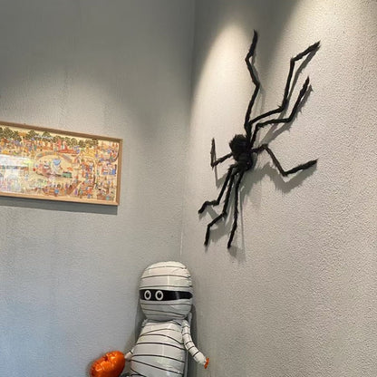 Halloween Big Plush Spider Horror Halloween Decoration Party Prop Outdoor Giant Spider Decor 30-200cm Chamber Prank Black Spider