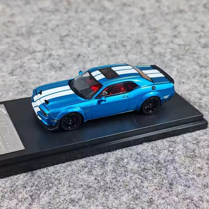Novo Dodge Challenger Srt Hellcat Carro De Brinquedo Miniatura 1:64 Simulação Liga Abre Capô Presente Para Crianças