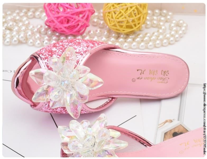 Shoes For Girls Cartoon Leather Children Shoes Frozen Princess Kids Shoes Girl Slippers Dress Snow Queen Sandal