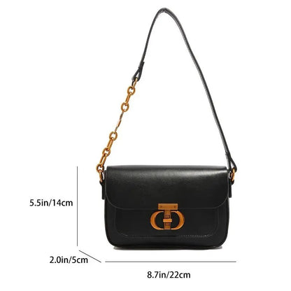 Elegant Leather Women's Satchel - Small Square Shoulder Bag, Fashion Crossbody & Underarm Handbag