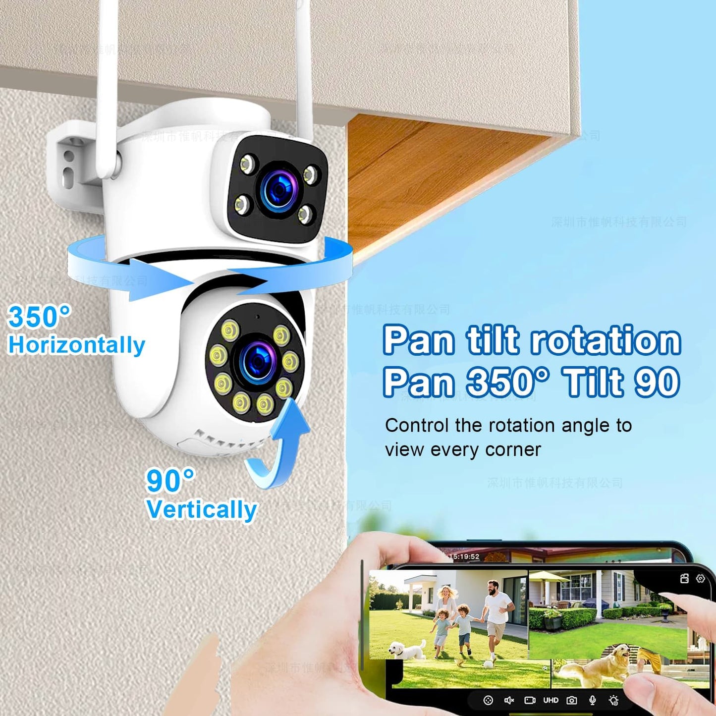 Câmera IP WIFI Tuya 5K 10MP Externa 5G Wifi Câmera PTZ de Lente Dupla Onvif Vigilância CCTV Rastreamento AI Alexa/Câmera de Segurança Goggle