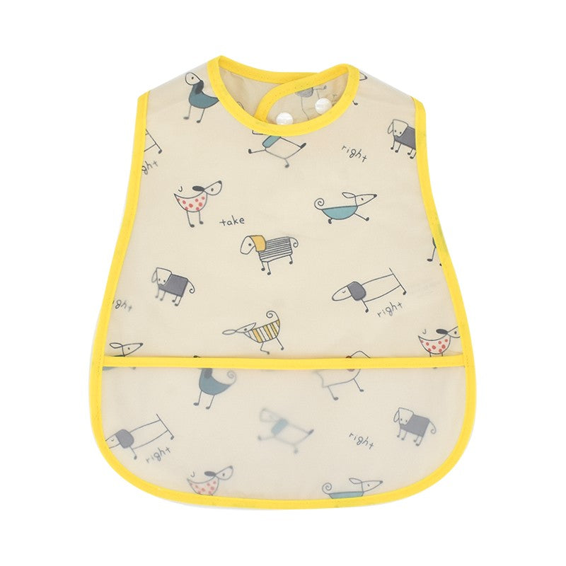 High Quality Cartoon Pattern EVA Waterproof Pocket Lunch Feeding Bibs Adjustable Baby Bibs Cute Child Baby Apron Kids Burp Cloth