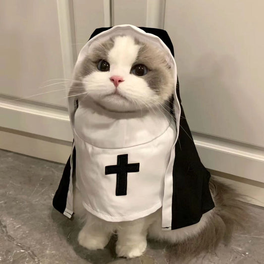 Festa do Gato Fofo Vestir Gatinho Jesus Roupas Para Cães Pequenos e Médios Gatos Engraçados Fantasias de Cosplay de Gato Acessório Para Filhotes de Cachorro de Estimação