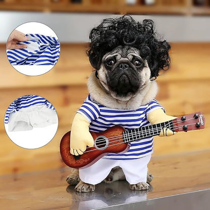 Fantasia de Guitarra para Pets, Fantasias de Cachorro, Gato, Halloween, Natal, Fantasia de Guitarrista Explosivo para Festa, Roupa Engraçada