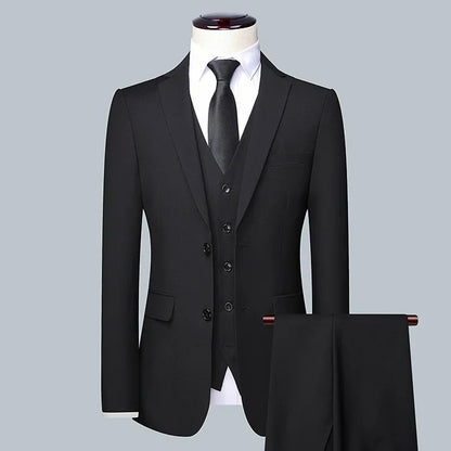 Suit Boutique Men's Fashion Business (Blazer+ Vest + Trousers) Gentleman's Wedding Casual Professional Formal Suit 3 Piece M-6XL