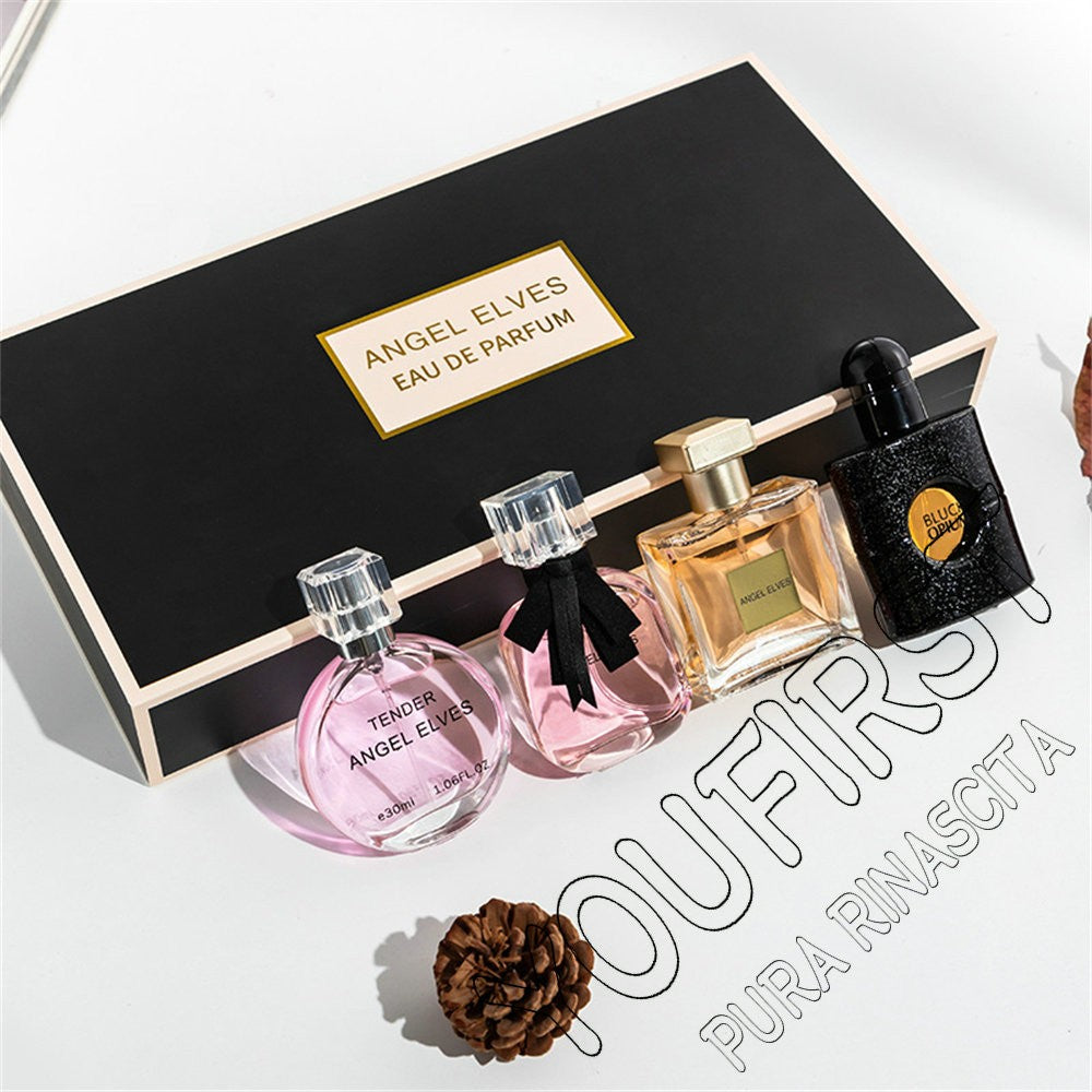Perfume Feminino de Alta Qualidade 120ml Conjunto de 4 Peças Perfumes Femininos com Caixa de Presente Parfum Femme Spray de Fragrância Duradoura com Aroma Floral Frutado