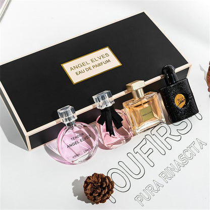 Perfume Feminino de Alta Qualidade 120ml Conjunto de 4 Peças Perfumes Femininos com Caixa de Presente Parfum Femme Spray de Fragrância Duradoura com Aroma Floral Frutado