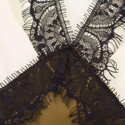 BSAY lace splice Satin dress 2025 autumn new side zip chic female French elegant long dress sexy V-neck banquet evening mujer