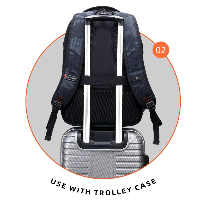2025 New Waterproof Man Backpack Fit 17inch Laptop USB Charging Backpack Women Oxford Travel Male Bag Vintage School Bag Mochila