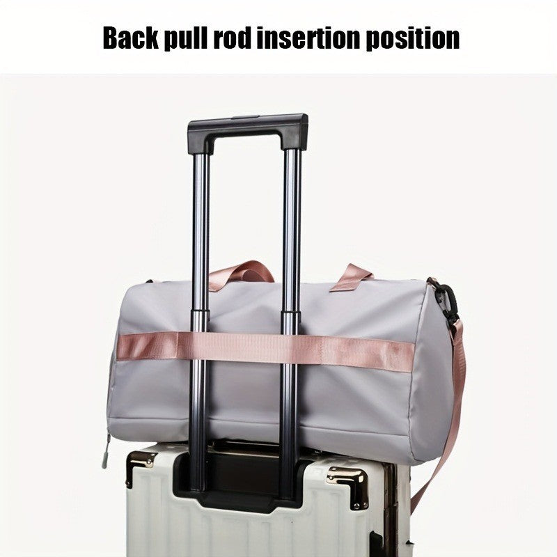 Women's Durable Nylon Sports Gym Bag with Shoe Compartment - Multifunctional Fitness Duffle for Yoga, Travel & Weekend Trips