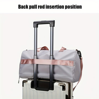 Women's Durable Nylon Sports Gym Bag with Shoe Compartment - Multifunctional Fitness Duffle for Yoga, Travel & Weekend Trips