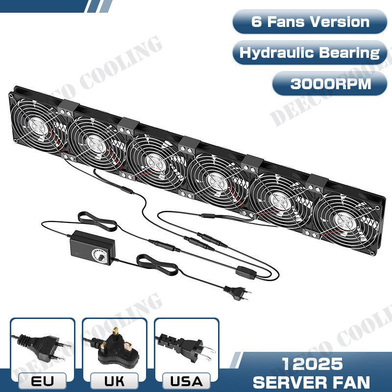 120mm 3000RPM Fan Cooling With Controller 12cm 12V 220V Btc Machine Chassis Workstation Cabinet Radiator Server Fan