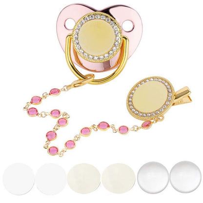 New Blank Baby Pacifier Clip Holder Set Personalized Newborn Dummy BPA Free Luxury Silicone Infant Teether Baby Soother