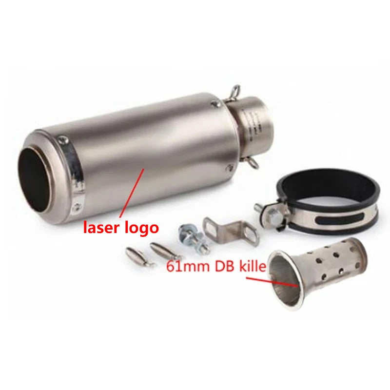 motorcycle exhaust inox muffler carbon fiber exhaust Universal 51/60mm with DB Killer for z900 R3 R25 MT07 MT09 R1 Z400 Z650