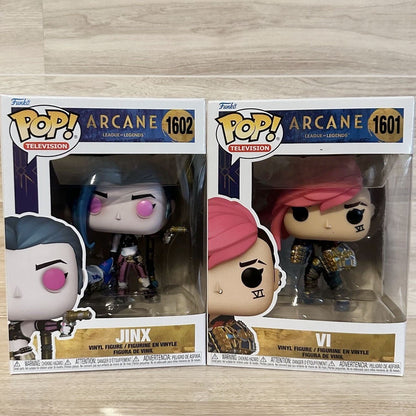 FUNKO POP Jinx Vi Caitlyn Mel Viktor Anime Figure Arcane? League of Legends Edição Limitada Boneco de Vinil Coleção Decoração Brinquedo