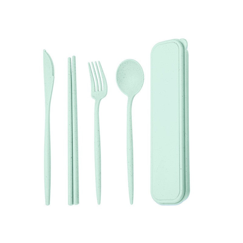 Portable tableware set, knife, fork, spoon, chopsticks, student and office worker tableware four-piece set gift