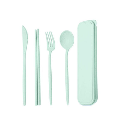 Portable tableware set, knife, fork, spoon, chopsticks, student and office worker tableware four-piece set gift