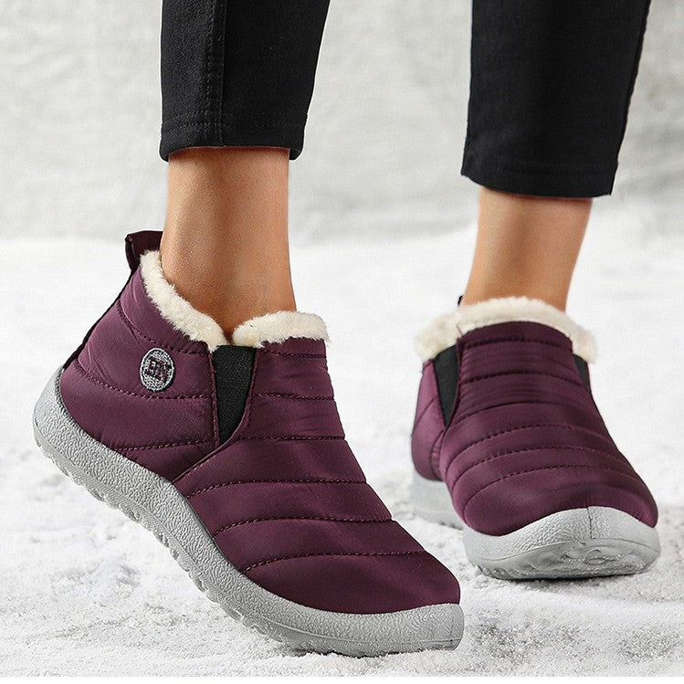 Women Boots Waterproof Winter Boots Fur Shoes Women Slip On Ankle Boots Snow Botas Mujer 2025 Winter Shoes Couple Short Boot