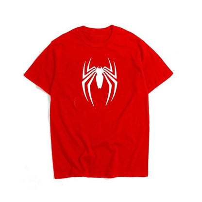 Latest Marvel Spider-Man Logo Loose Hip Hop Cotton Short Sleeve Marvel Movie Peripheral Summer T-Shirt Men