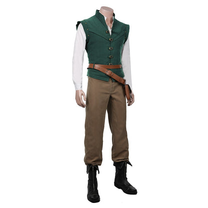 New prince role-playing rider fantasy costume adult dress uniform vest pants belt set green Halloween carnival costume