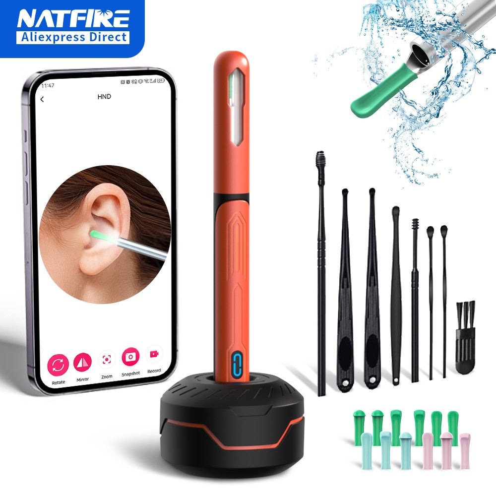 Conjunto de Limpeza de Ouvido com Câmera, Hastes para Ouvido, Otoscópio, Carregamento USB C, Ferramenta de Remoção de Cera com Endoscópio, Câmera Mini de Limpeza de Ouvido, Conjunto de Limpeza de Ouvido