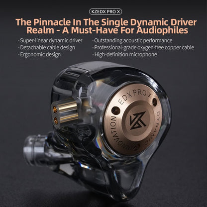 KZ EDX PRO X Dynamic Drive Earphone HIFI Bass Earbud DJ Sport Music Cancelling Headsets