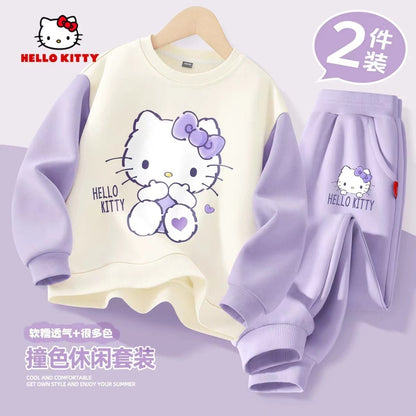 Autumn Baby Girl Clothes Set Cartoon Printed Pullover Sweatshirts Top And Pants Bottom 2 Pieces Suit Kid Children Boy Tracksuits
