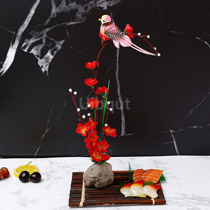 Bandeja de prato para frutos do mar, Barco de Sushi, Plantas de Flores Decorativas, Concepção Artística, Pequeno Ornamento Decorativo, Flor de Pêssego Criativa