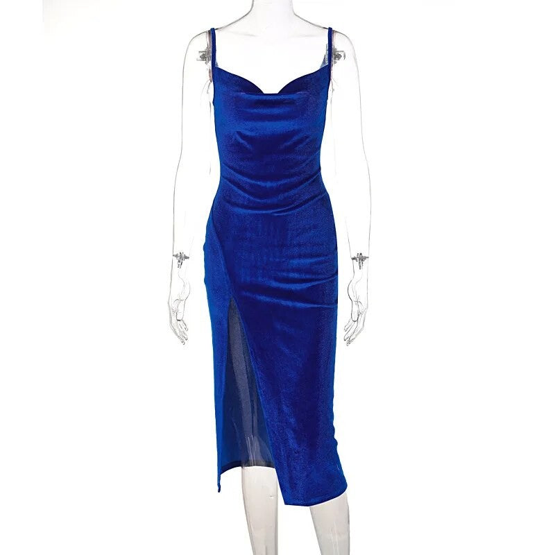 Women 2024 Autumn Winter Elegant Party Club Evening Velvet Streetwear Bodycon Mi