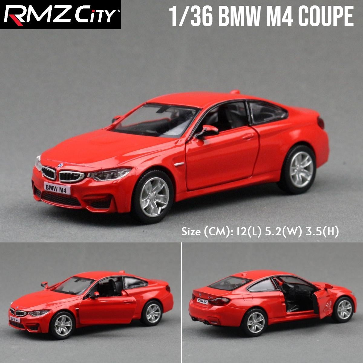 1/36 BMW M2 M3 M4 M5 Modelo de Carro de Brinquedo para Crianças RMZ City Miniatura de Metal Fundido de Corrida com Fricção para Coleção, Presente para Meninos
