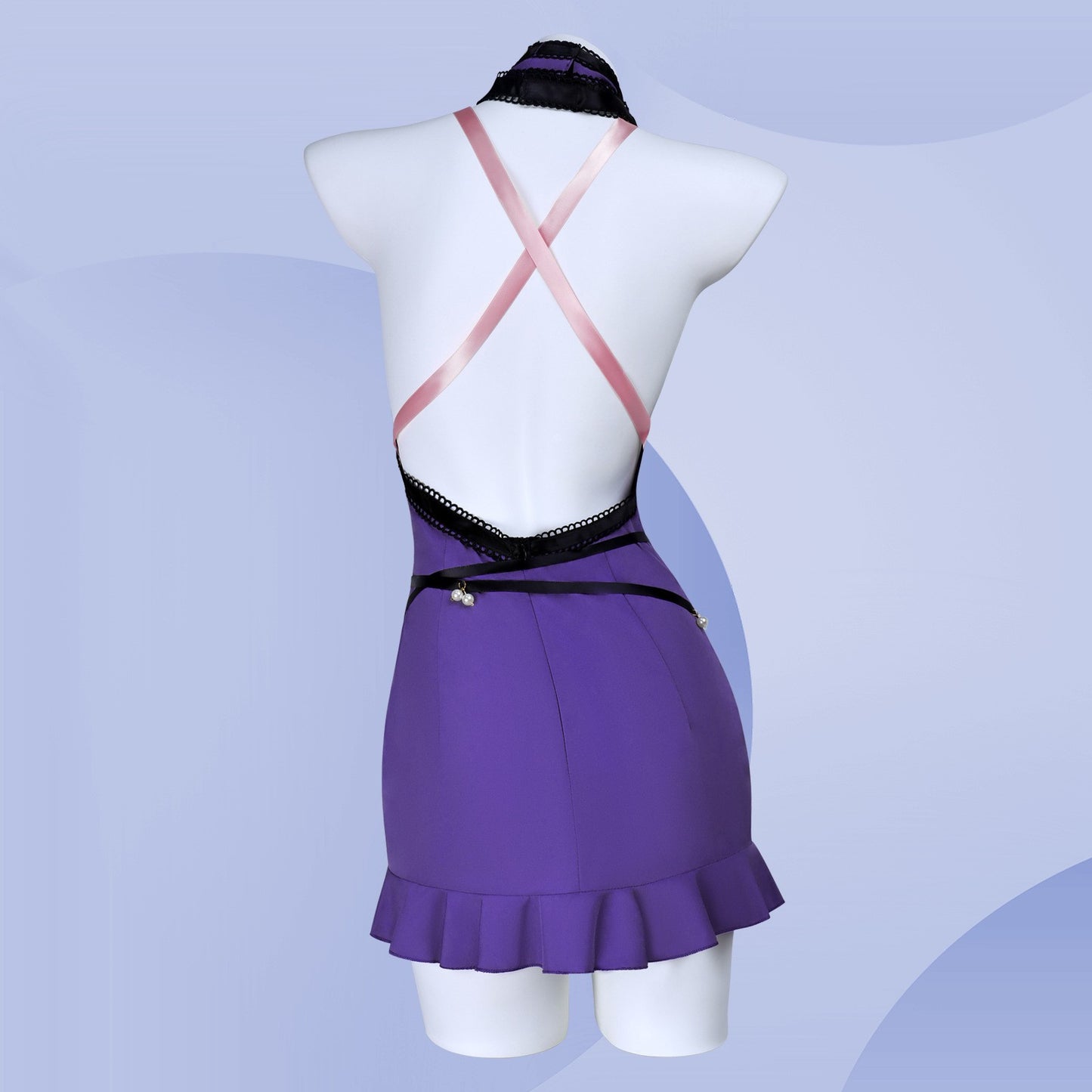 FF7 Remake Tifa Lockhart Purple Dress, Anime Game Roleplay Outfit for Halloween Comic Con