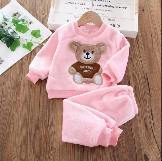 Boys Clothes Suit Autumn Winter Warm Baby Girl Suits Kids Vest+Tops+Pants 3Pcs Children Fashion Cartoon Print Casual Outfits