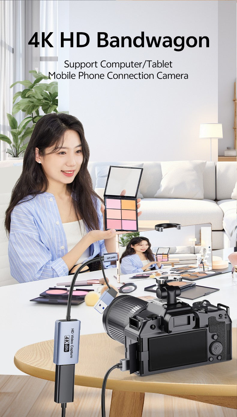 4K Video Capture Card MS2130S HDMI to USB-A/USB-C USB3.0 Capture Video and Audio Recording for OBS Studio PotPlayer QT Player
