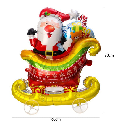 Large Christmas Standing Balloons Christmas Aluminum Film Balloon Santa Claus Snowman Balloon for New Year Xmas Party Home Decor