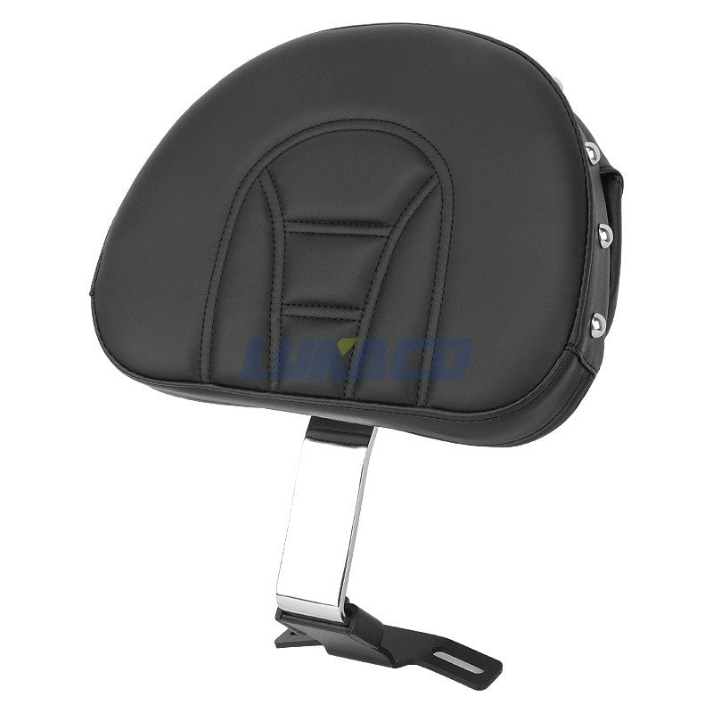 Motorcycle Adjustable Driver Rider Backrest Plug In Sissy Bar Seat Cushion Moto Pad For Harley Fatboy Heritage Softail 2007-2017