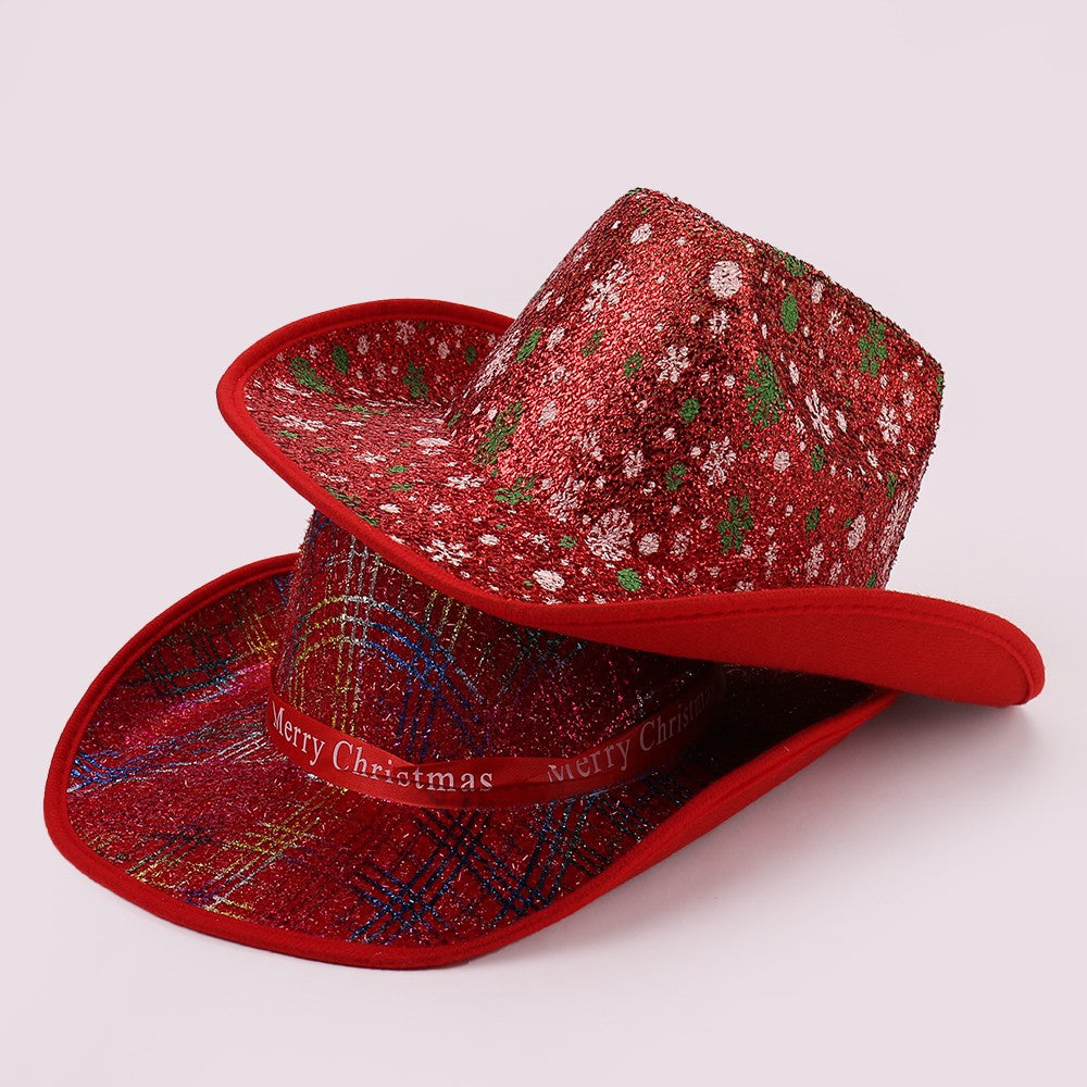 Winter Fashion Christmas Ribbon Decorated Simple Denim Hat Elegant Halloween Matching Trendy New Arrival