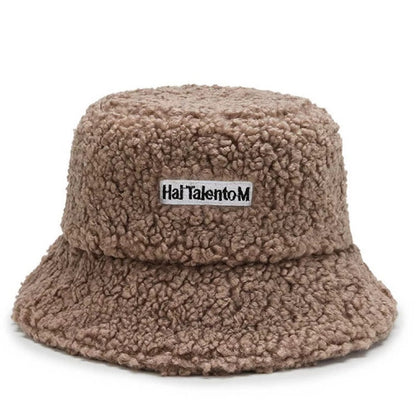 Winter Warm Fleece Bucket Hat for Men Women Cold Resistant Fashion Fisherman Cap Trendy Sunshade