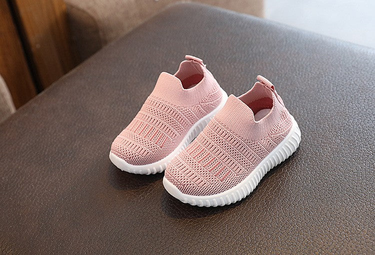 Size 20-31 Children Shoes Spring Autumn Kids Sneakers Soft Breathable Mesh Boys Slip-on Shoes Patchwork Color Girls Shoes