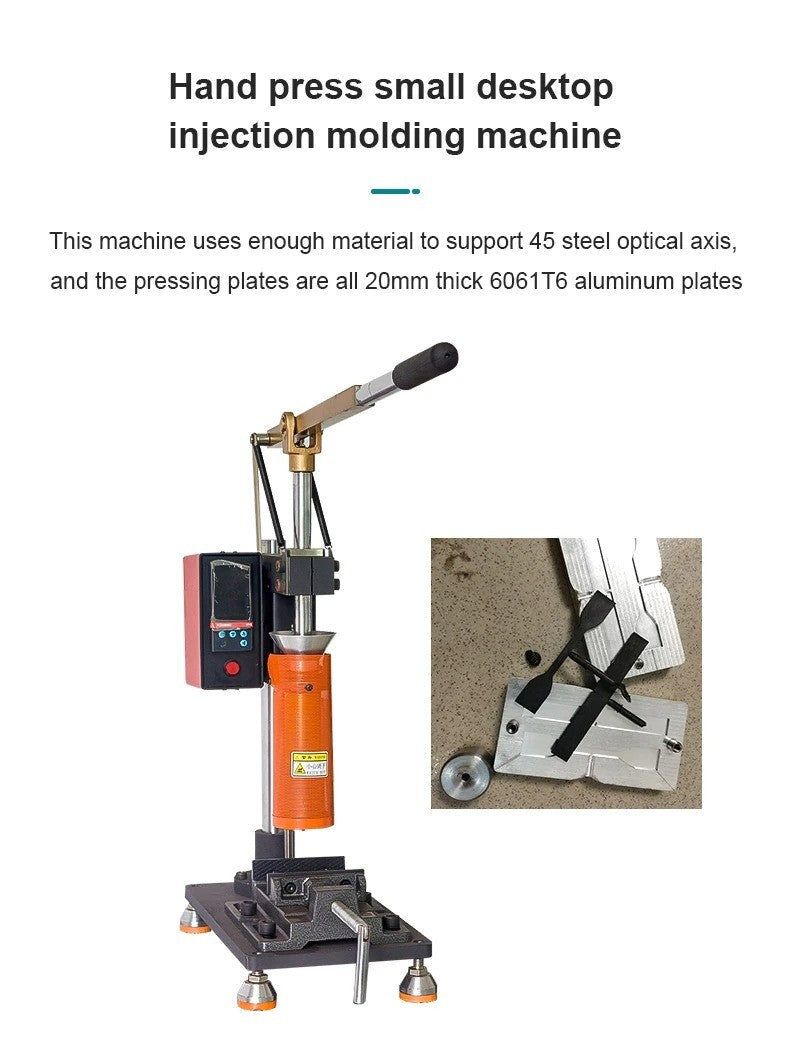 220V Small Table Type Pneumatic Injection Molding Machine 100g Vertical Desktop Polymer ABS PP PC as PE PET PVC Plastic Mold
